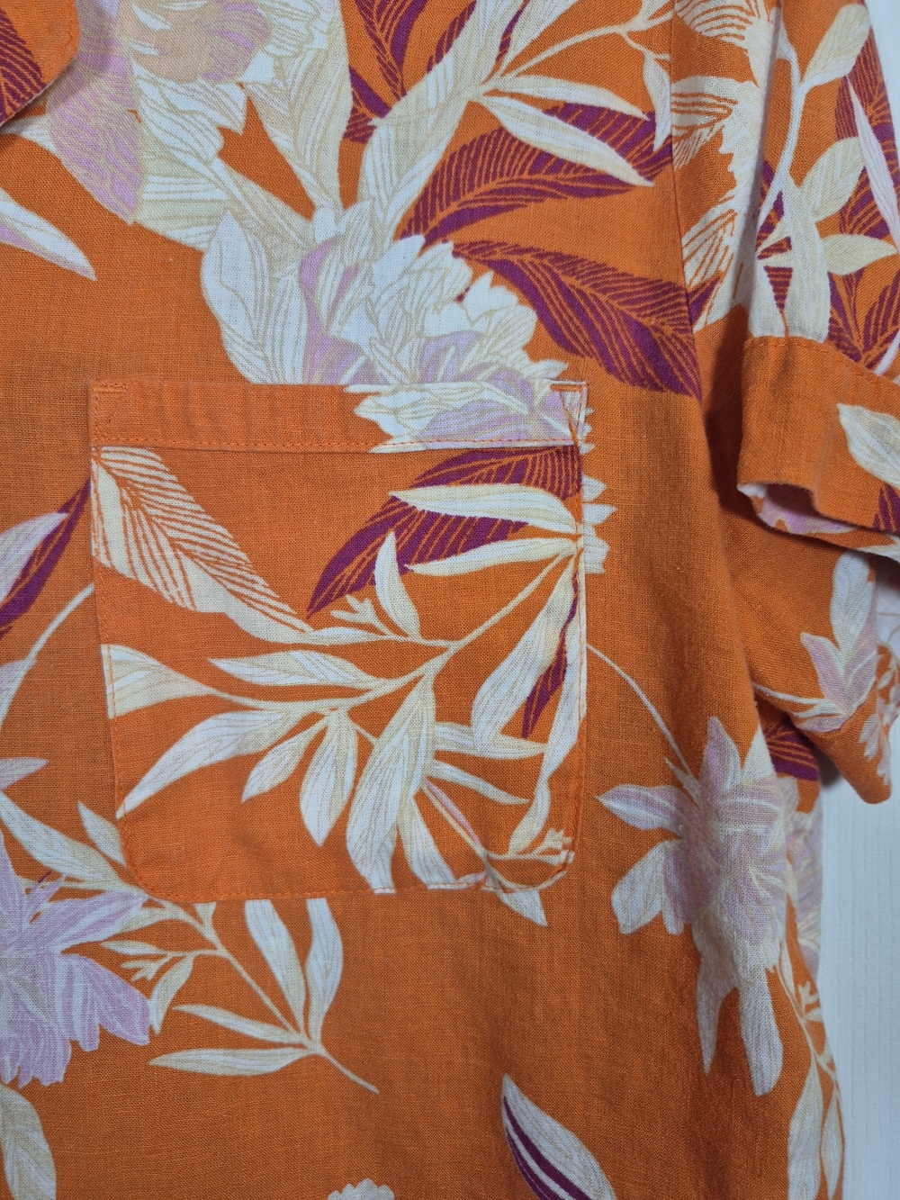 Cynthia Rowley Linen Blend Tropical Floral Pajama Short Set Orange Size Large - Picture 7 of 9